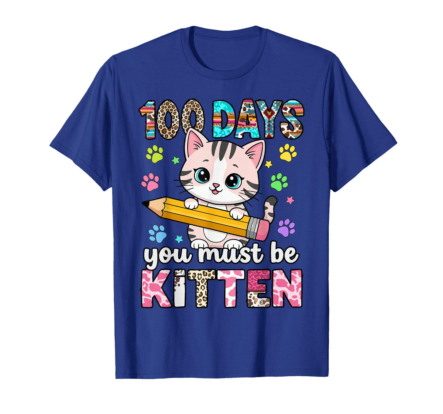 Cute 100 Days of School Cat for Girls T-Shirt