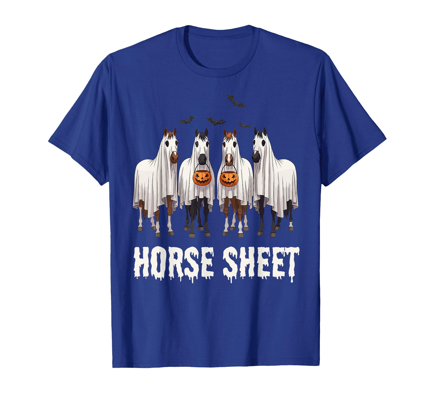 Cute Horse Sheet Ghost Halloween Costume Spooky Season T-Shirt