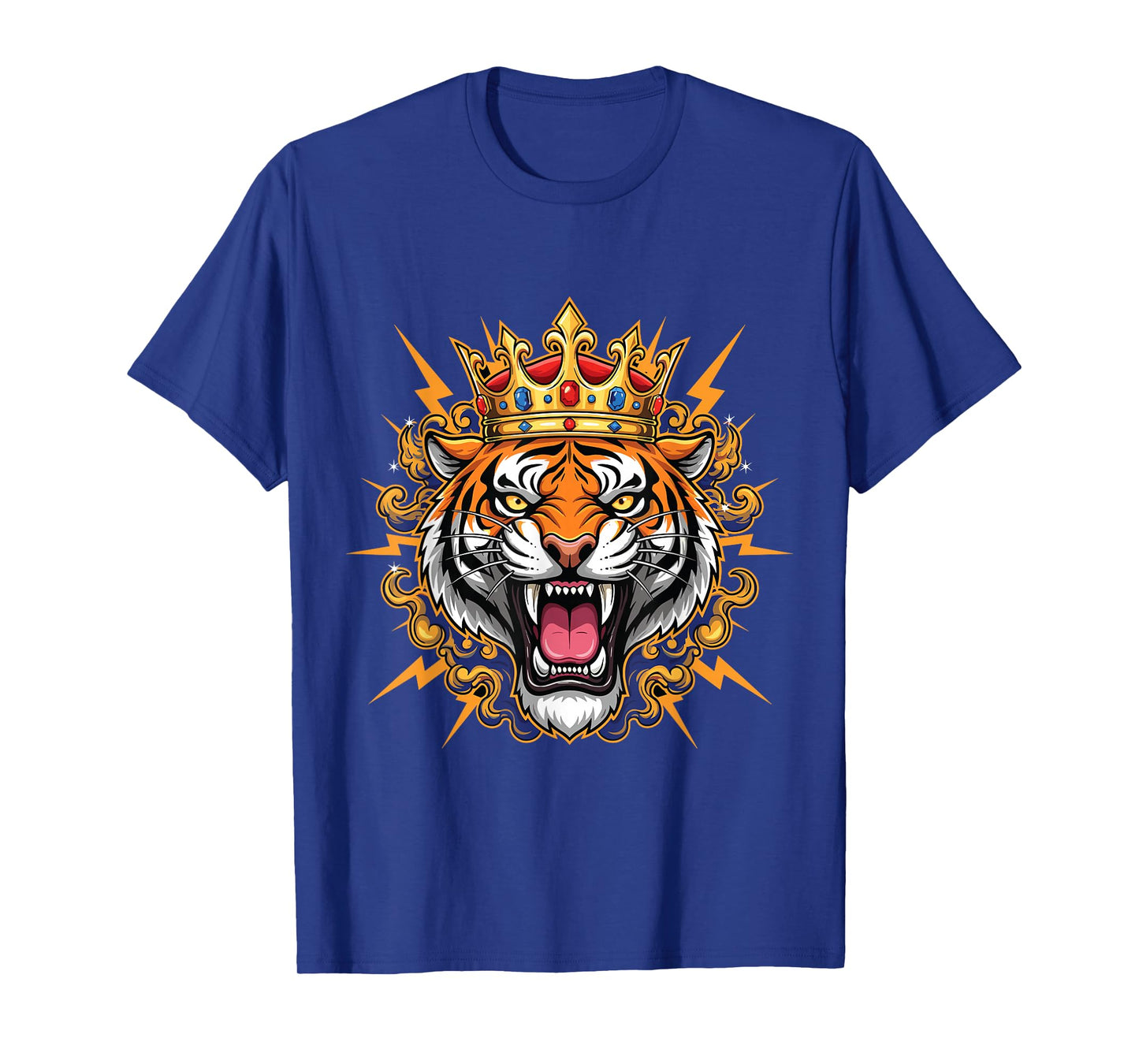 King Tiger Shirt Crown Roaring Animal Lovers T-Shirt