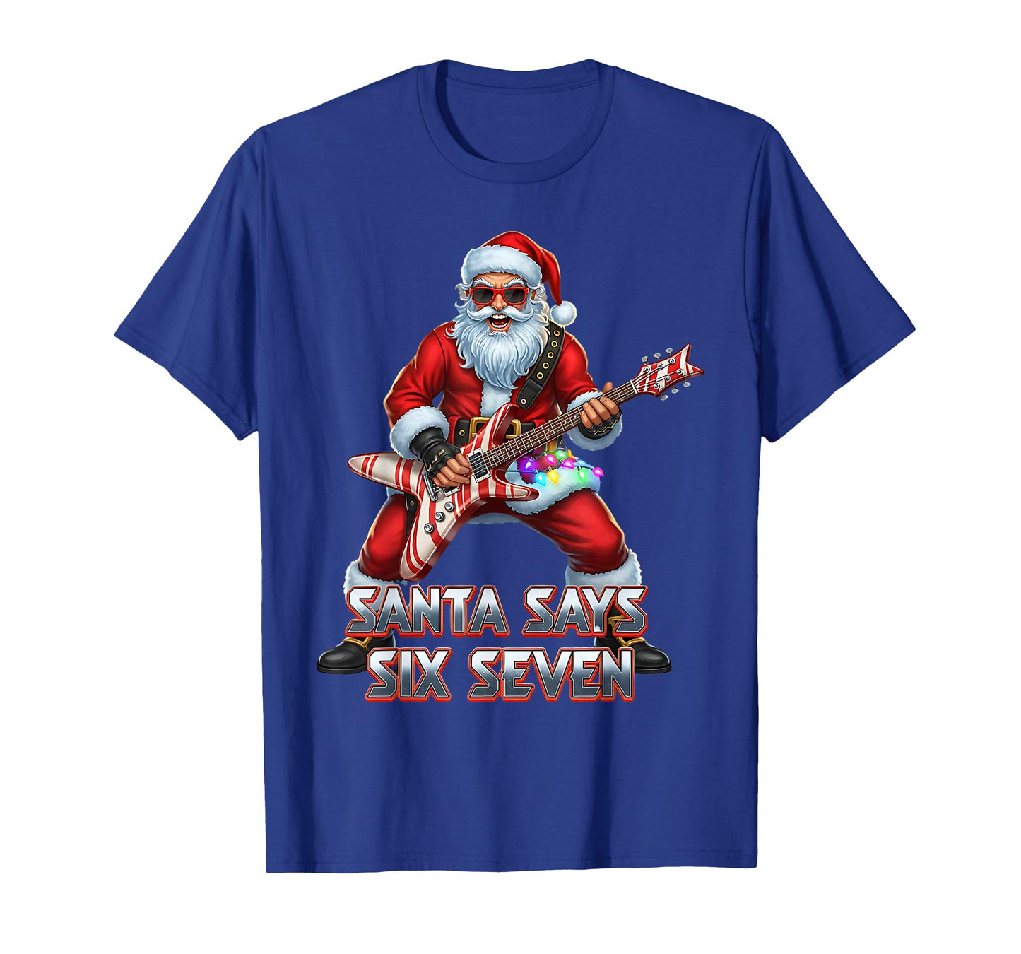 Funny Six Seven Christmas 6-7 Meme Santa 6 7 Santa Says 67 T-Shirt