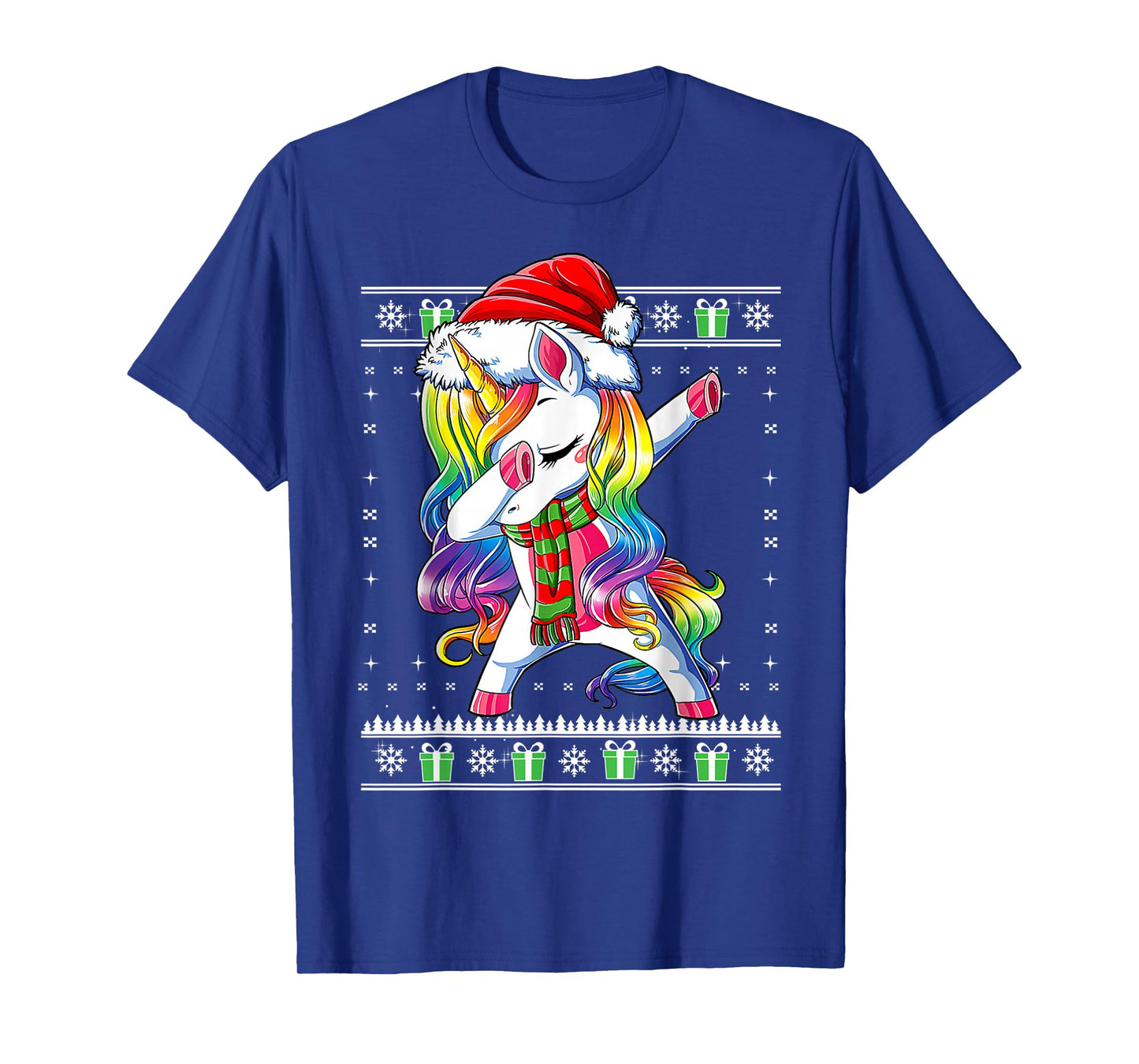 Dabbing Unicorn Santa Sweater Christmas Ugly Kids Girls T-Shirt