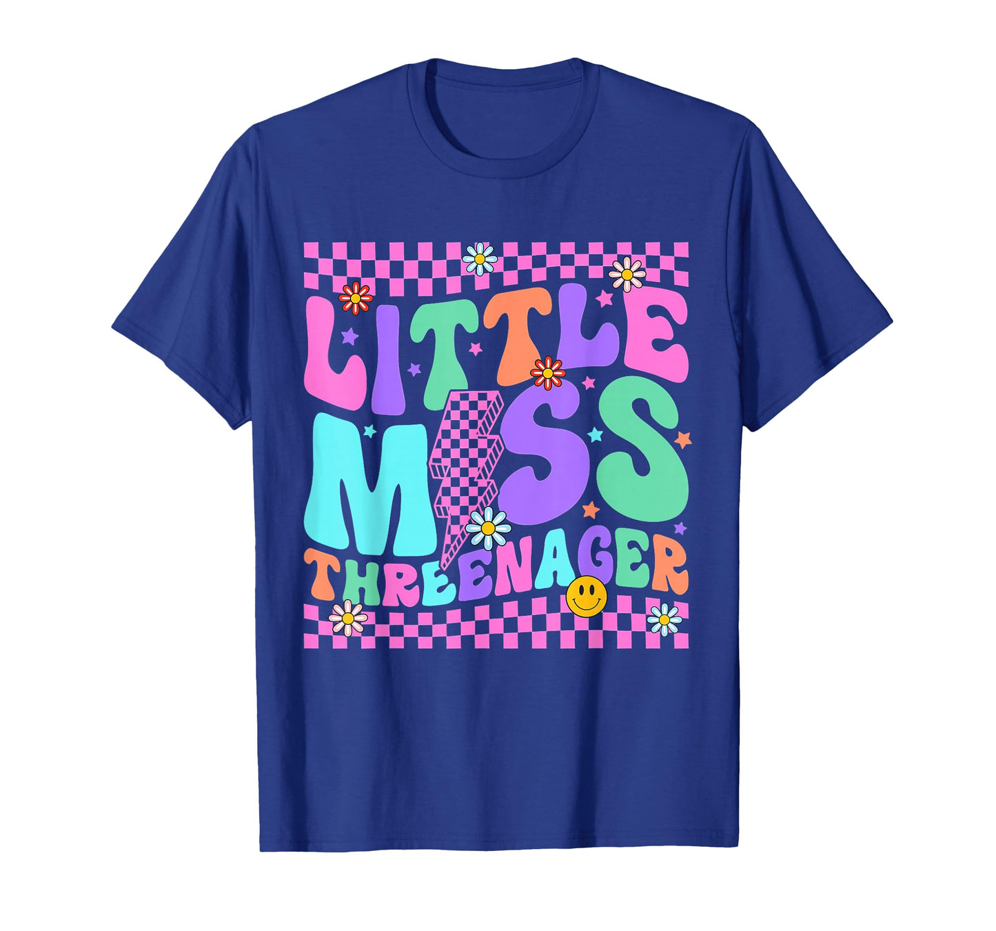 Funny Threenager Happy 3rd Bday Party Gifts 3 Years Old Girl T-Shirt