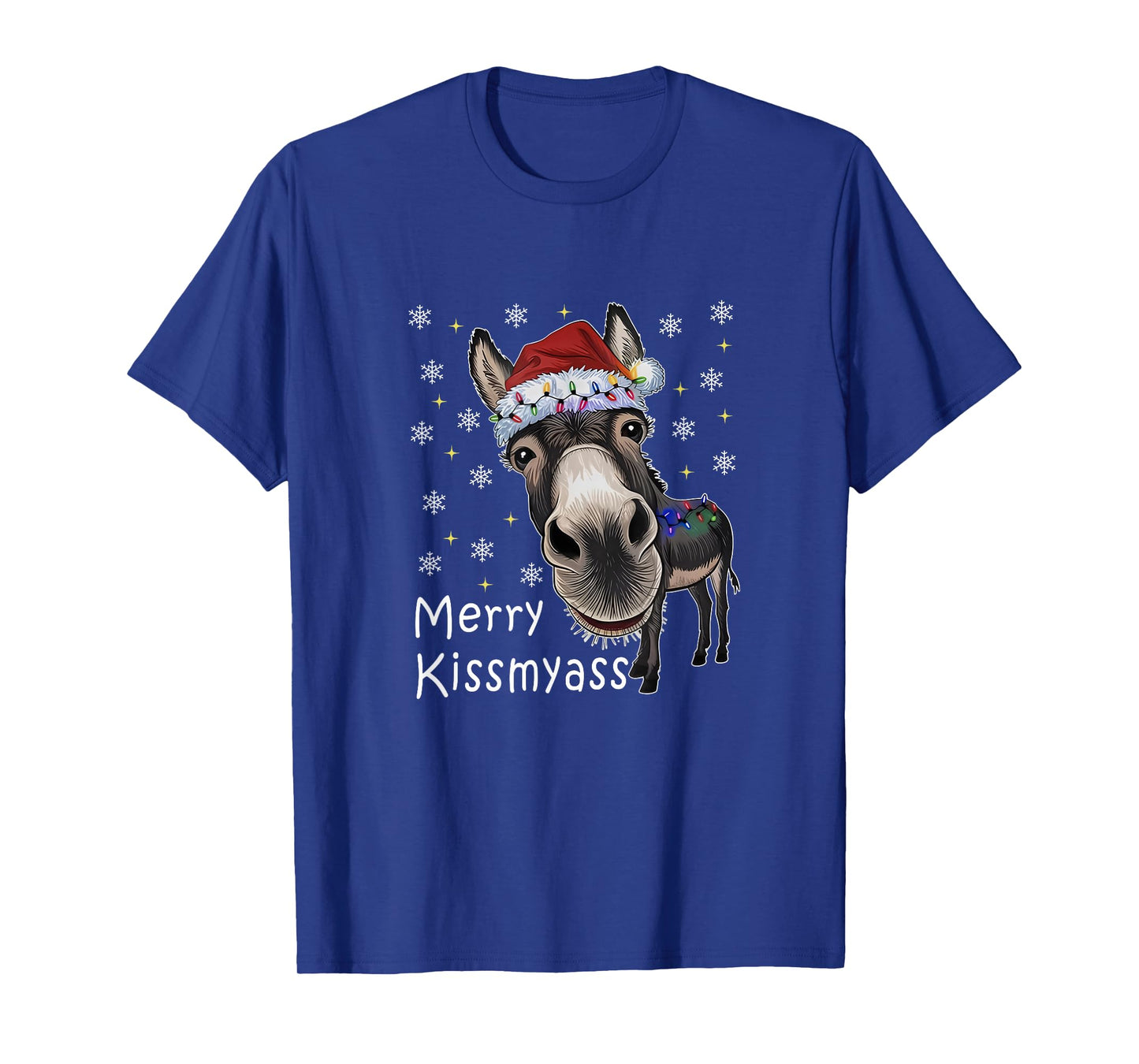 Merry KissMyAss Donkey Sarcastic Xmas Funny Christmas T-Shirt