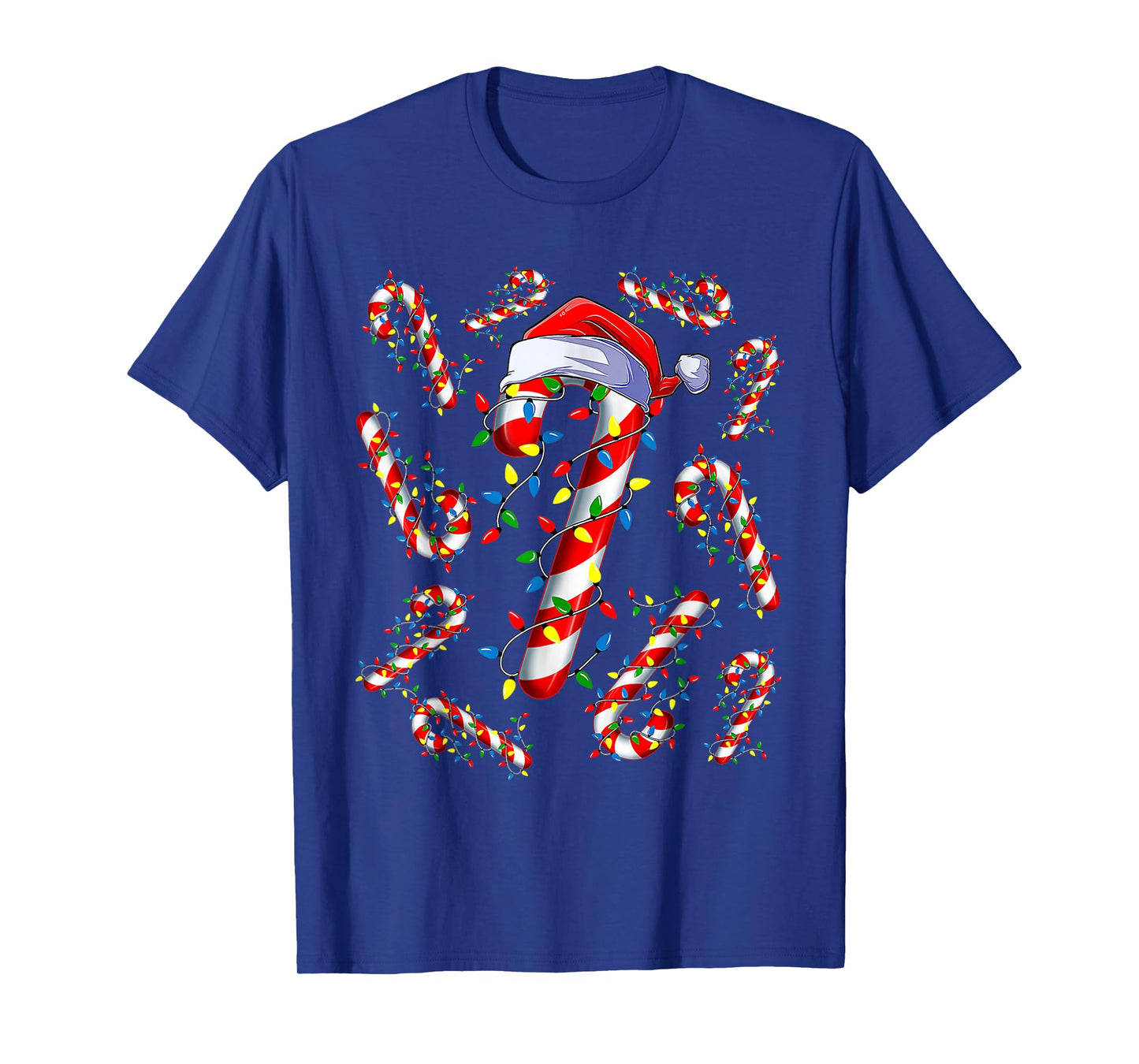 Christmas Candy Cane Santa Xmas Kids Toddler Youth Women Men T-Shirt