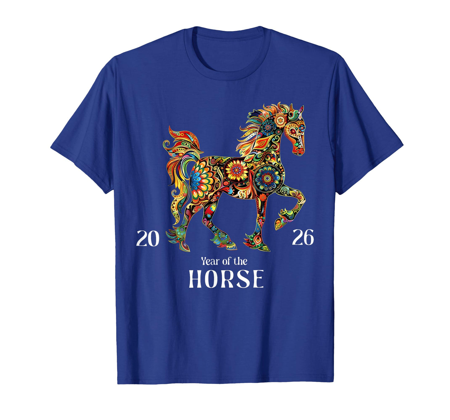 Colorful Horse Art Watercolor Graphic Year of The Horse 2026 T-Shirt