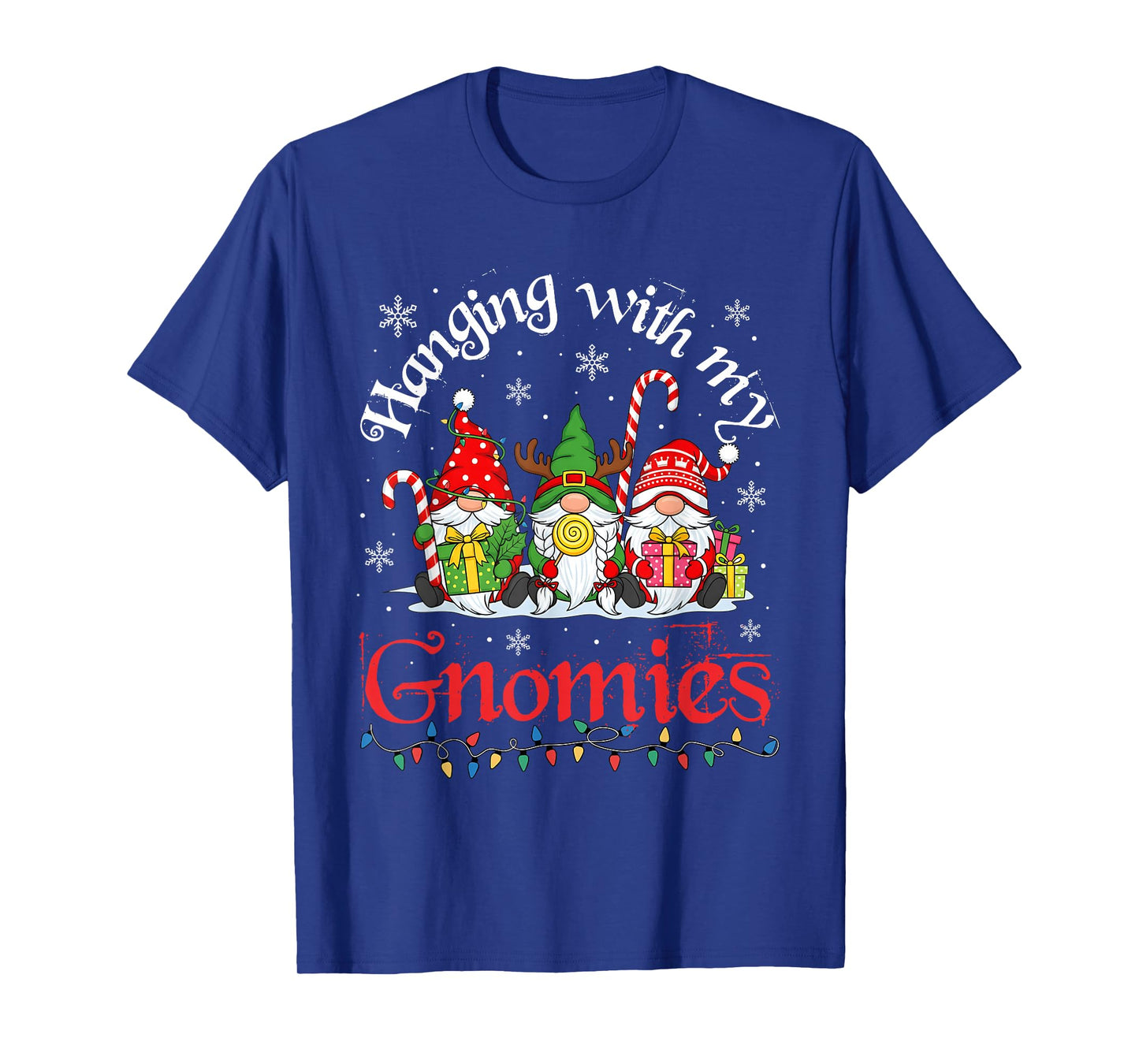 Hanging with My Gnomies Funny Gnome Friend Christmas Pajama T-Shirt