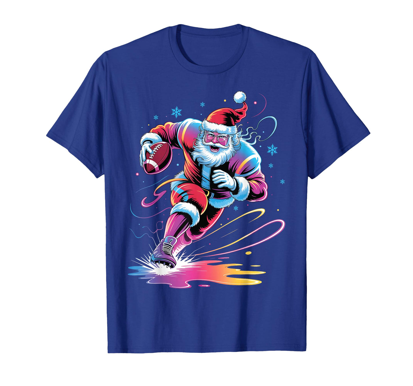 Santa Playing Football Christmas Men Boys Kid Football Lover T-Shirt
