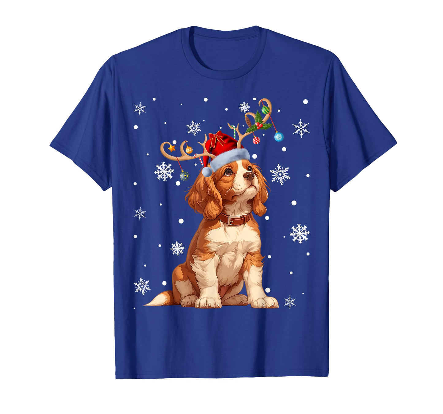 Christmas Balls Lights Cavalier King Charles Spaniel Xmas T-Shirt
