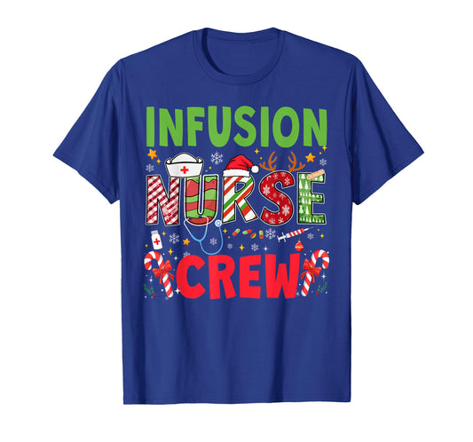 Infusion Nurse Christmas Crew Funny Xmas Nurses Group Pajama T-Shirt
