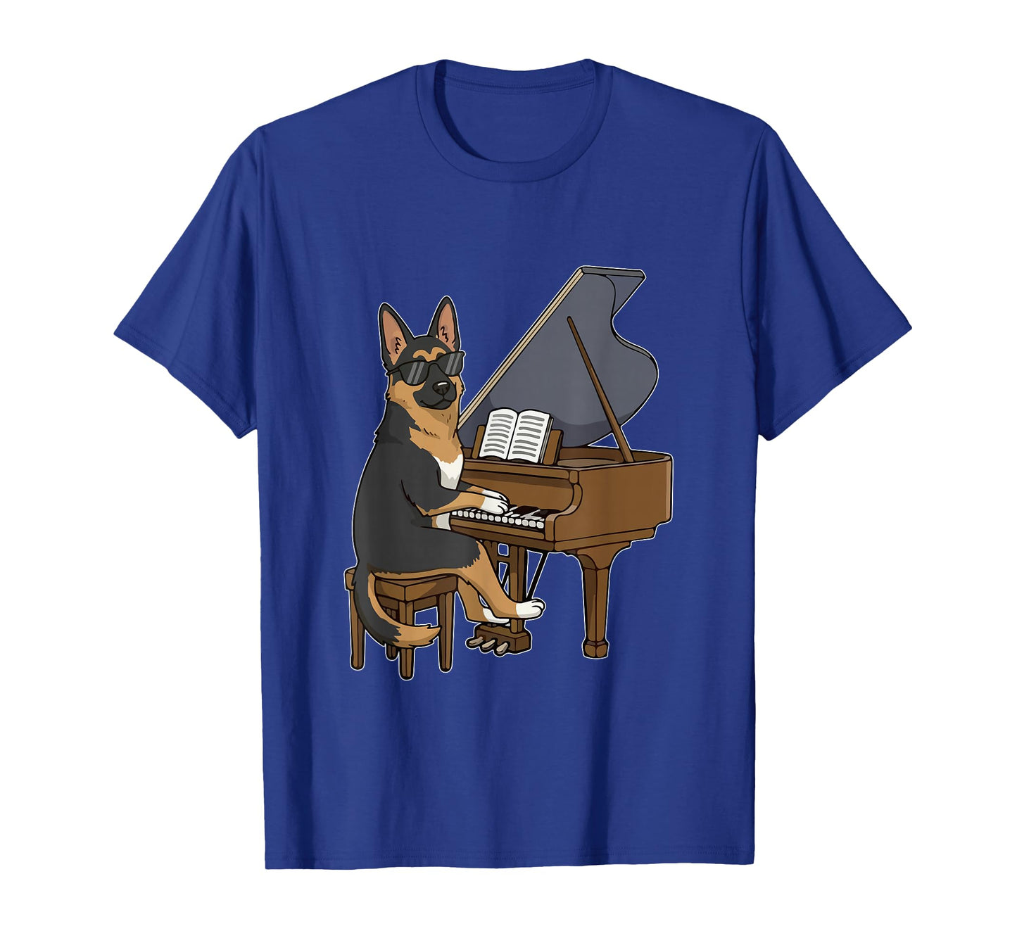 German Shepherd Playing Piano Instrumentalist Funny Owner T-Shirt