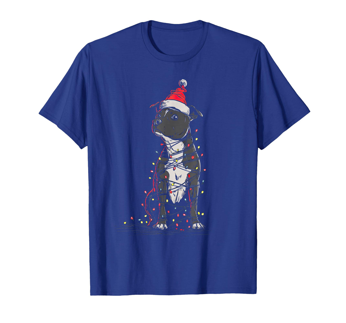 Staffordshire Bull Terrier Christmas Graphics Dog Lights T-Shirt