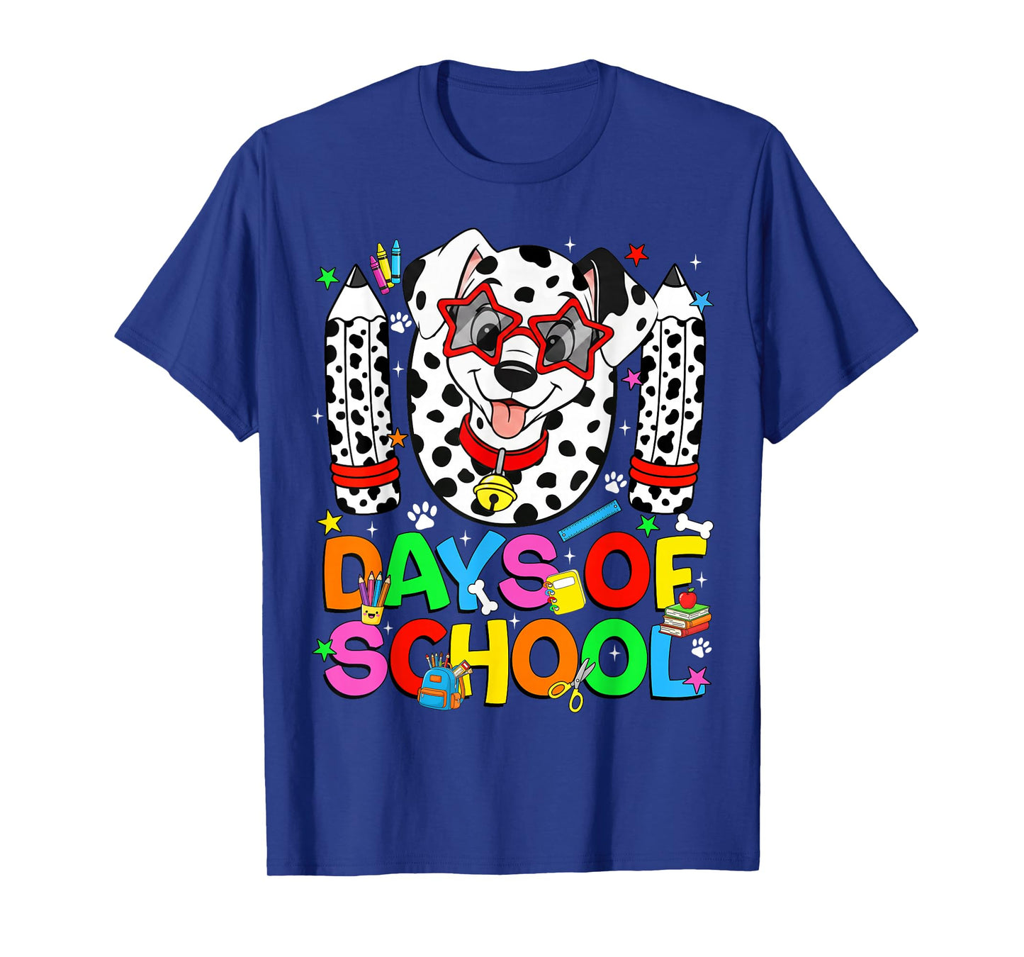 100 Days of School Dalmatian Dog Boy Kid 100th Day of School T-Shirt