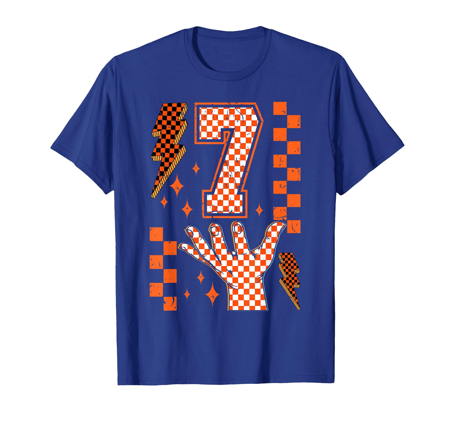 Number 7 Matching 67 Meme Checkered Halloween Costume Kids T-Shirt
