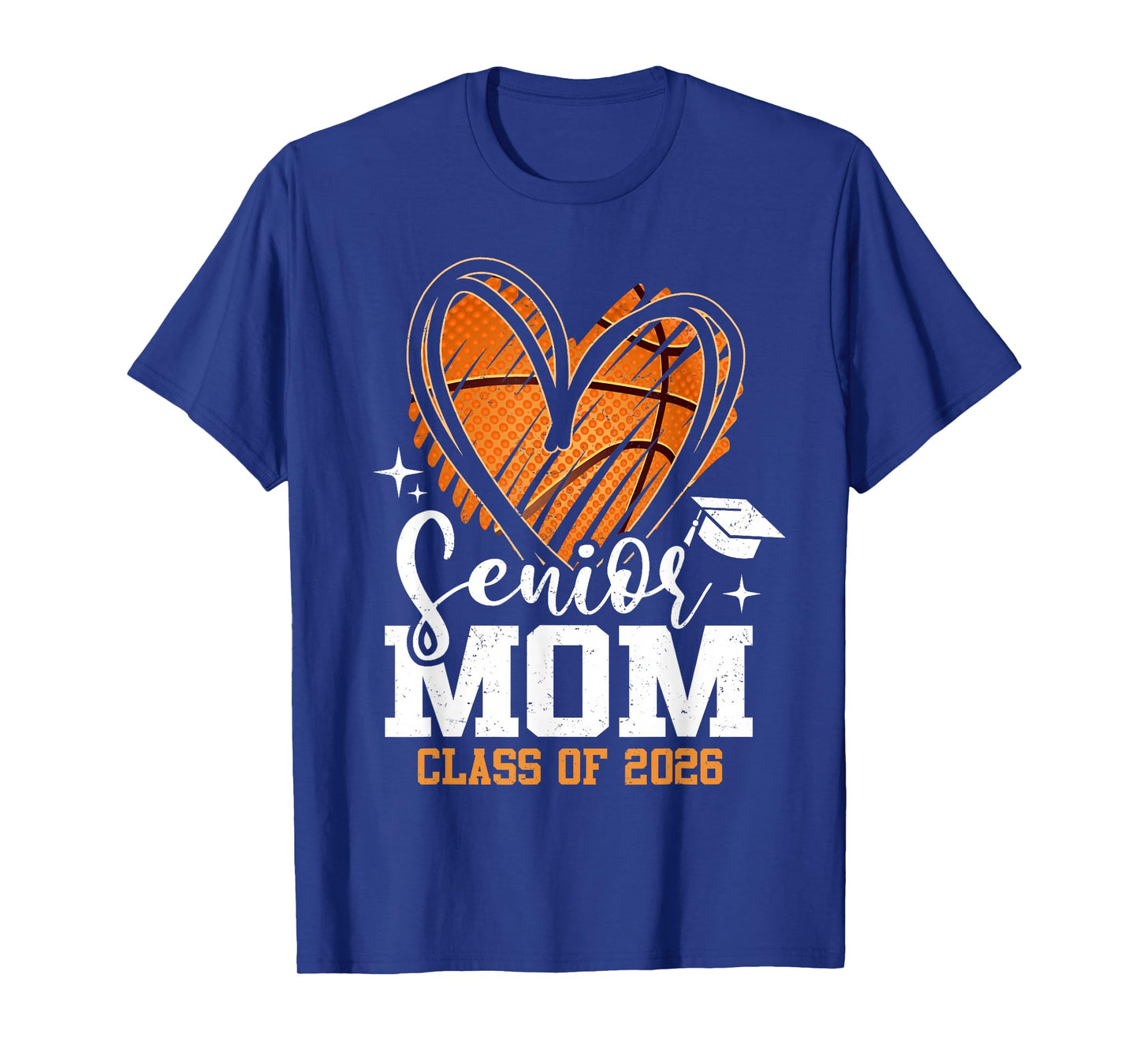 Proud Senior Mom Class of 2026 Basketball Graduate Heart T-Shirt