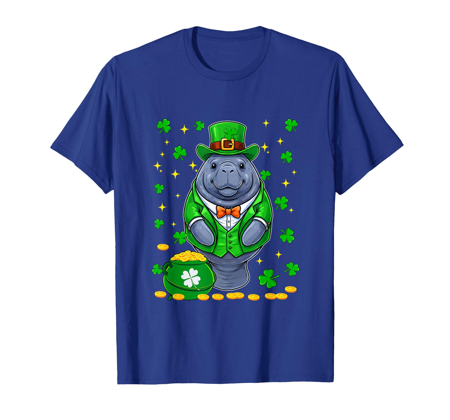 Manatee Wearing Irish Costume St. Patrick's Day Shamrocks T-Shirt