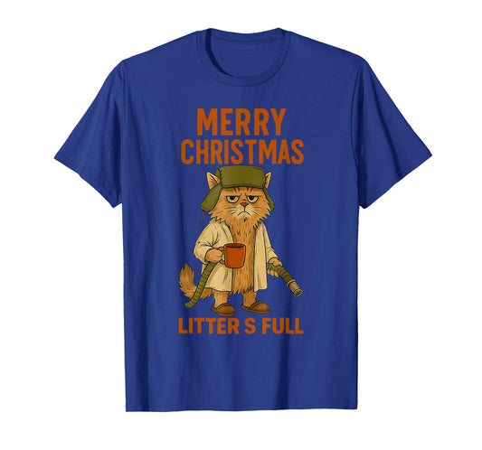 Litter's Full Merry Christmas Funny Cat Lovers Holidays Xmas T-Shirt