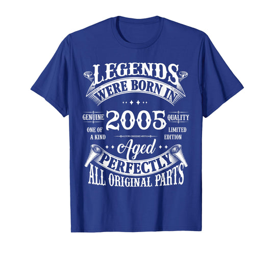 21st Birthday Gift Legend Born in 2005 21 for Years Old T-Shirt