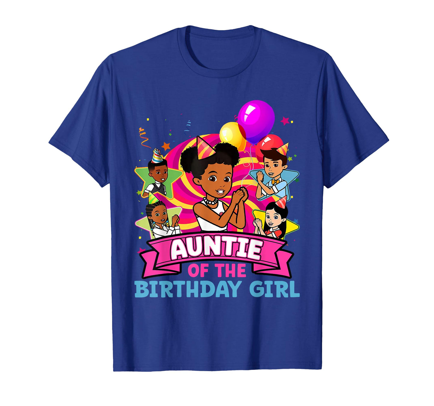 Auntie of Birthday Girl Gracie Pink Doll Family Decorations T-Shirt