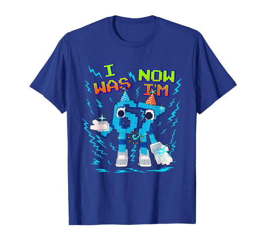 I was 6 Now I’m 7 Six Seven Funny Birthday Kids T-Shirt
