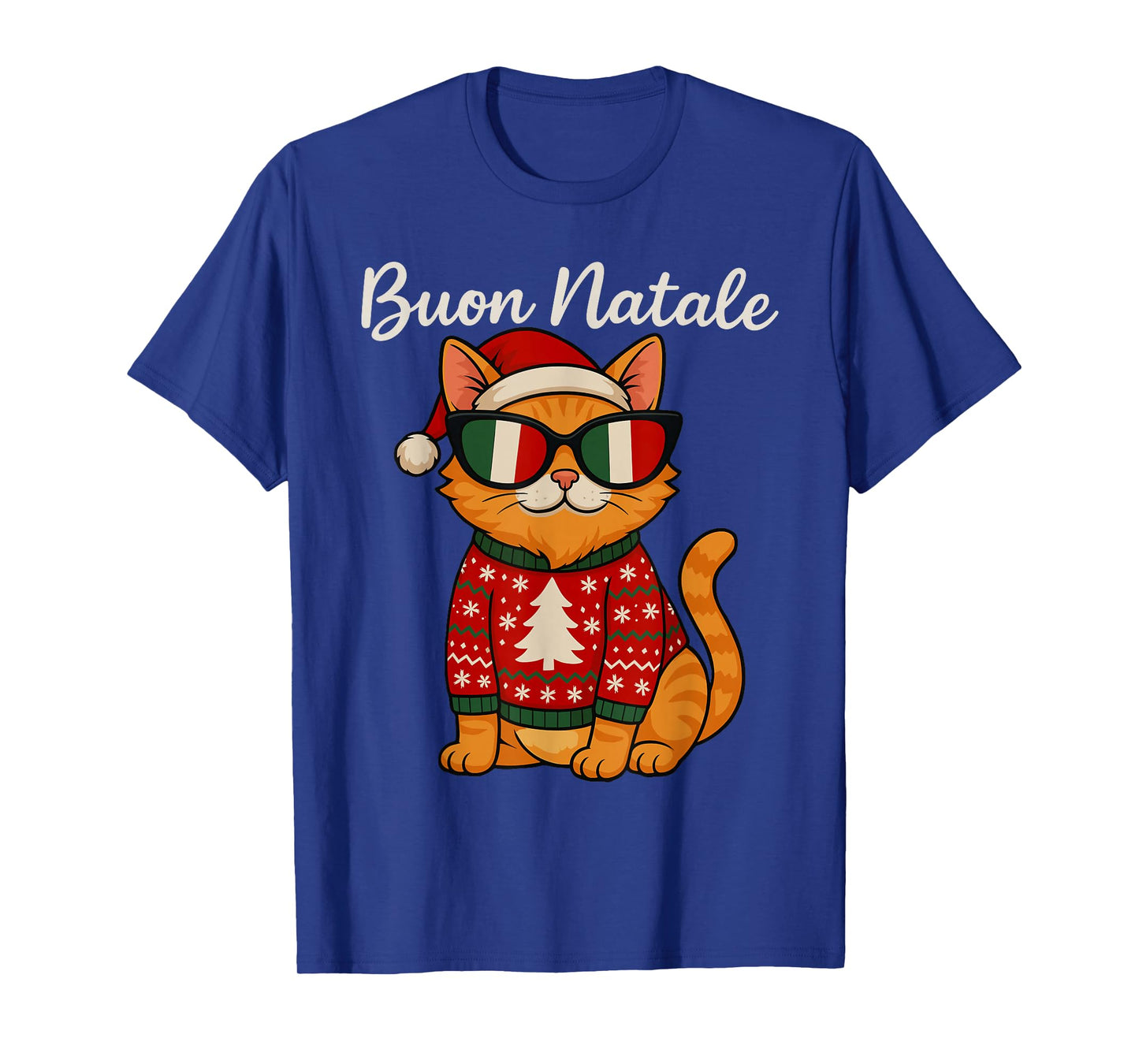 BUON Natale Italian Cat Christmas, Italy Pride Holiday T-Shirt