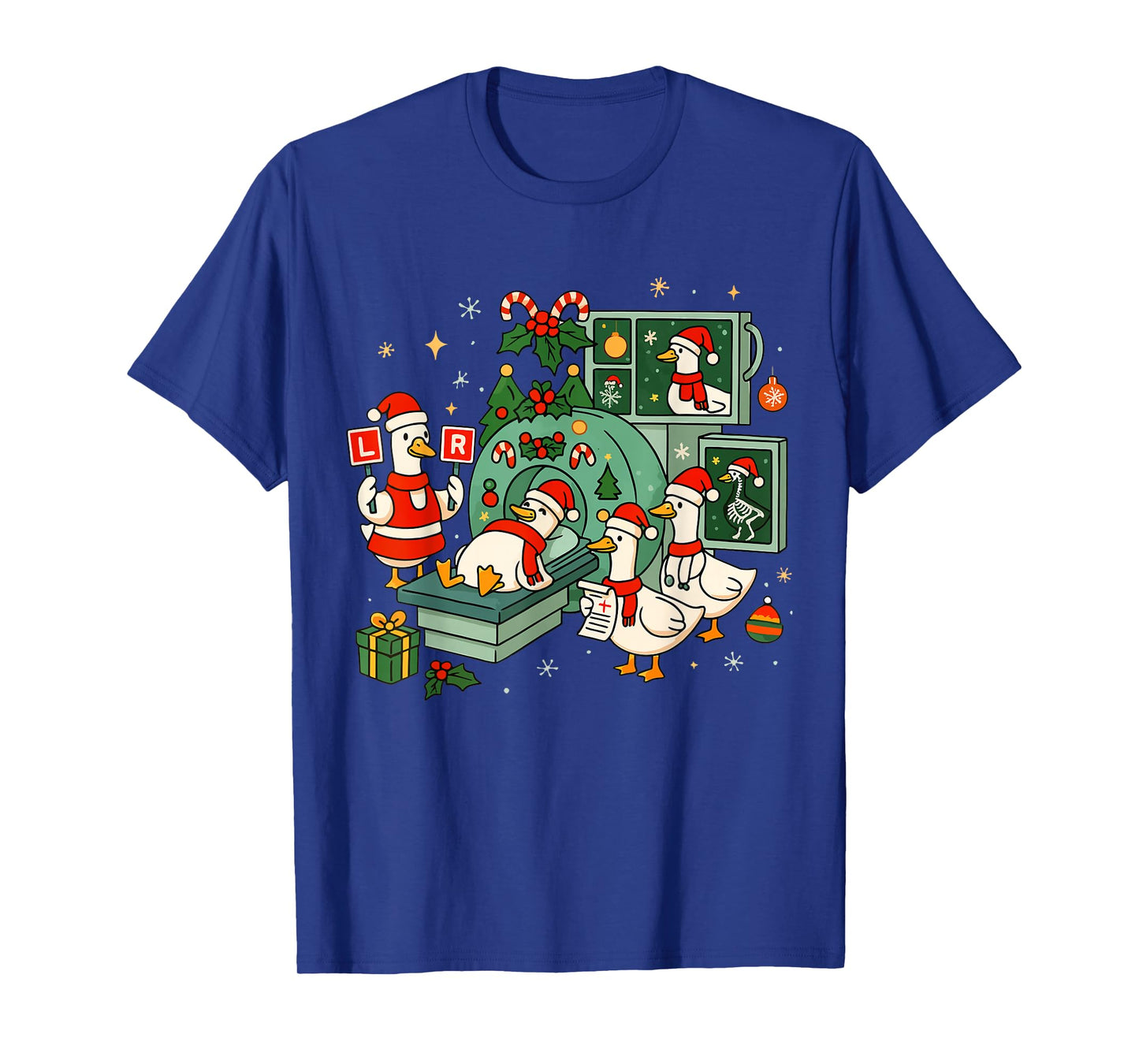 Funny Radiology Goose Nurse X-Ray Tech Christmas Xmas Vibes T-Shirt