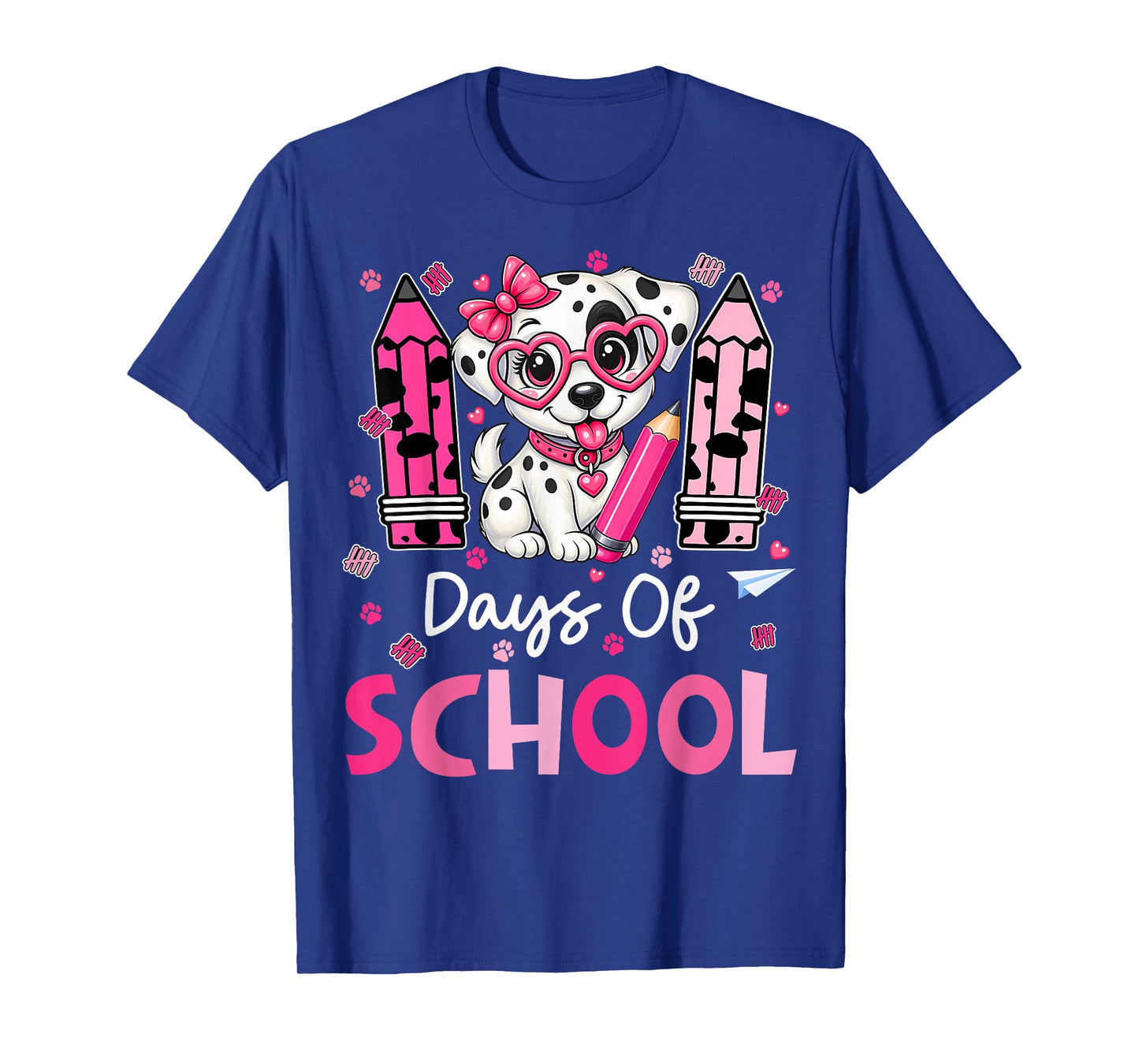 100 Days of School Cute Dalmatian Dog Teachers Girls Kids T-Shirt