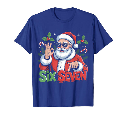 Six Seven Cool Santa Claus Saying 6 7 Funny Meme Christmas T-Shirt