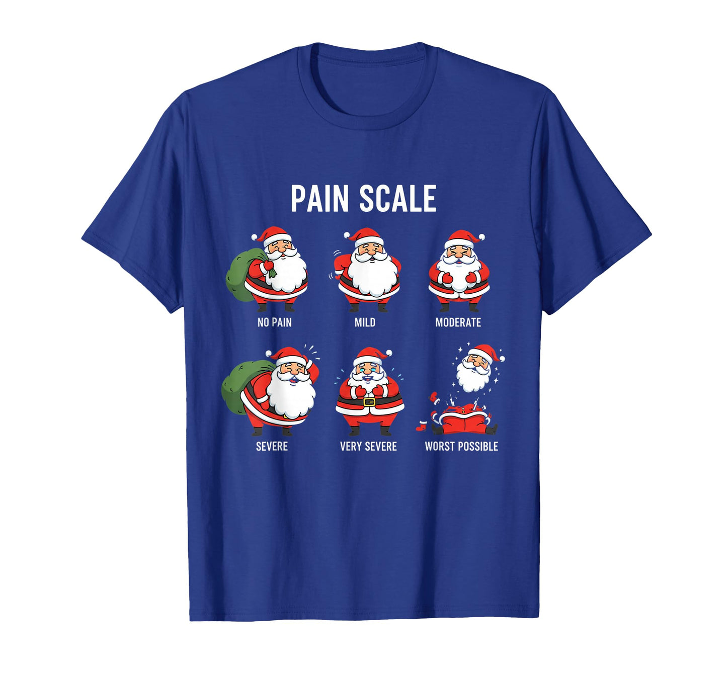 Santa Pain Scale Funny Christmas Design for Nurse CNA ER T-Shirt