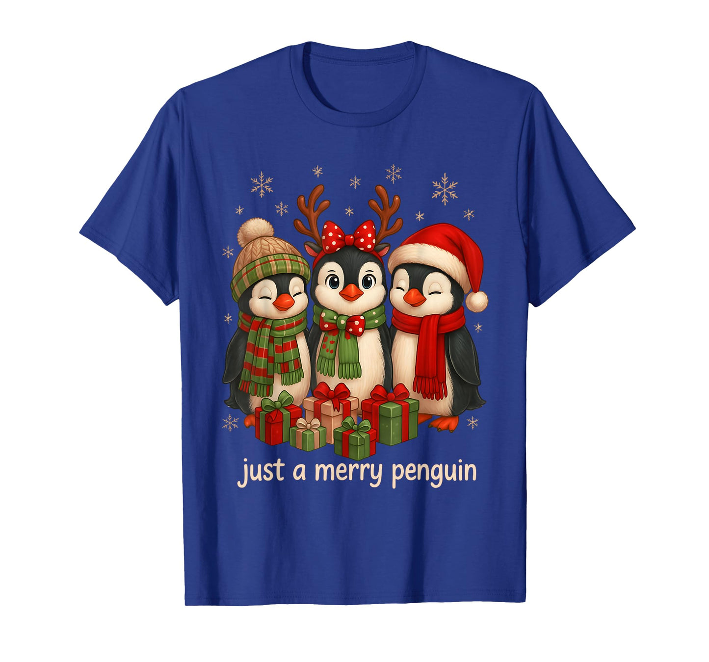 Cute Penguin Christmas Just A Merry Penguin Xmas Holiday T-Shirt