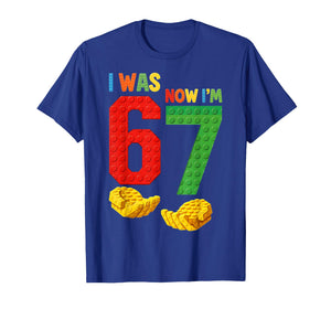 I was 6 Now I'm 7 Building Blocks Birthday Boy Gift for Kids T-Shirt