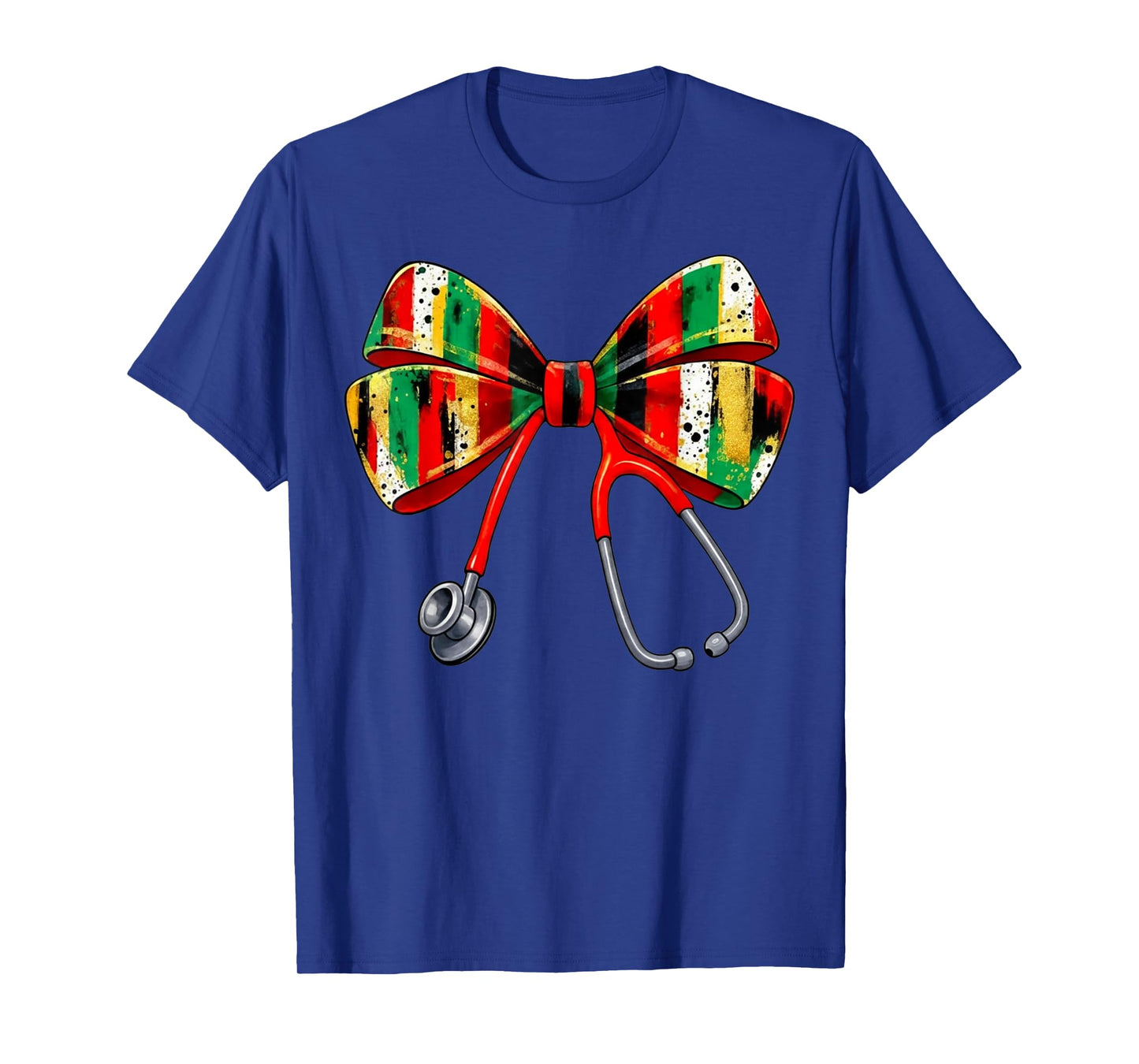 Coquette Bow Nurse Black History Black Nurse Stethoscope T-Shirt
