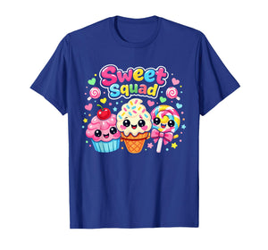 Sweet Squad Kawaii Dessert Cupcake Ice Cream Lollipop Kids T-Shirt