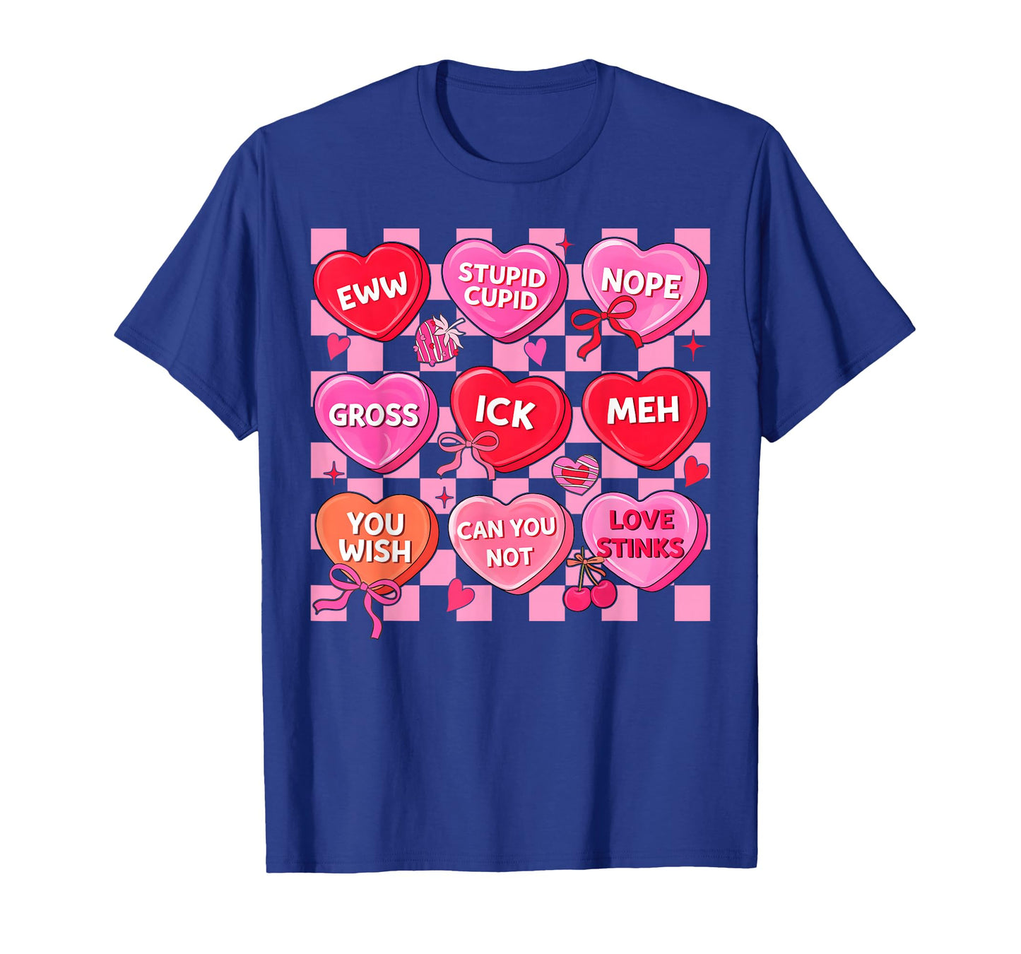 Valentine Nurse Conversation Hearts Women Girl Coquette Bow T-Shirt