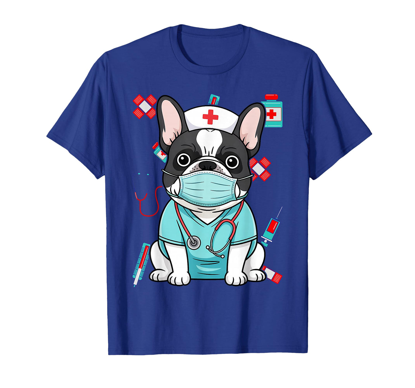 Hospital French Bulldog ER RN LPN Nurse Life Dog Lover T-Shirt