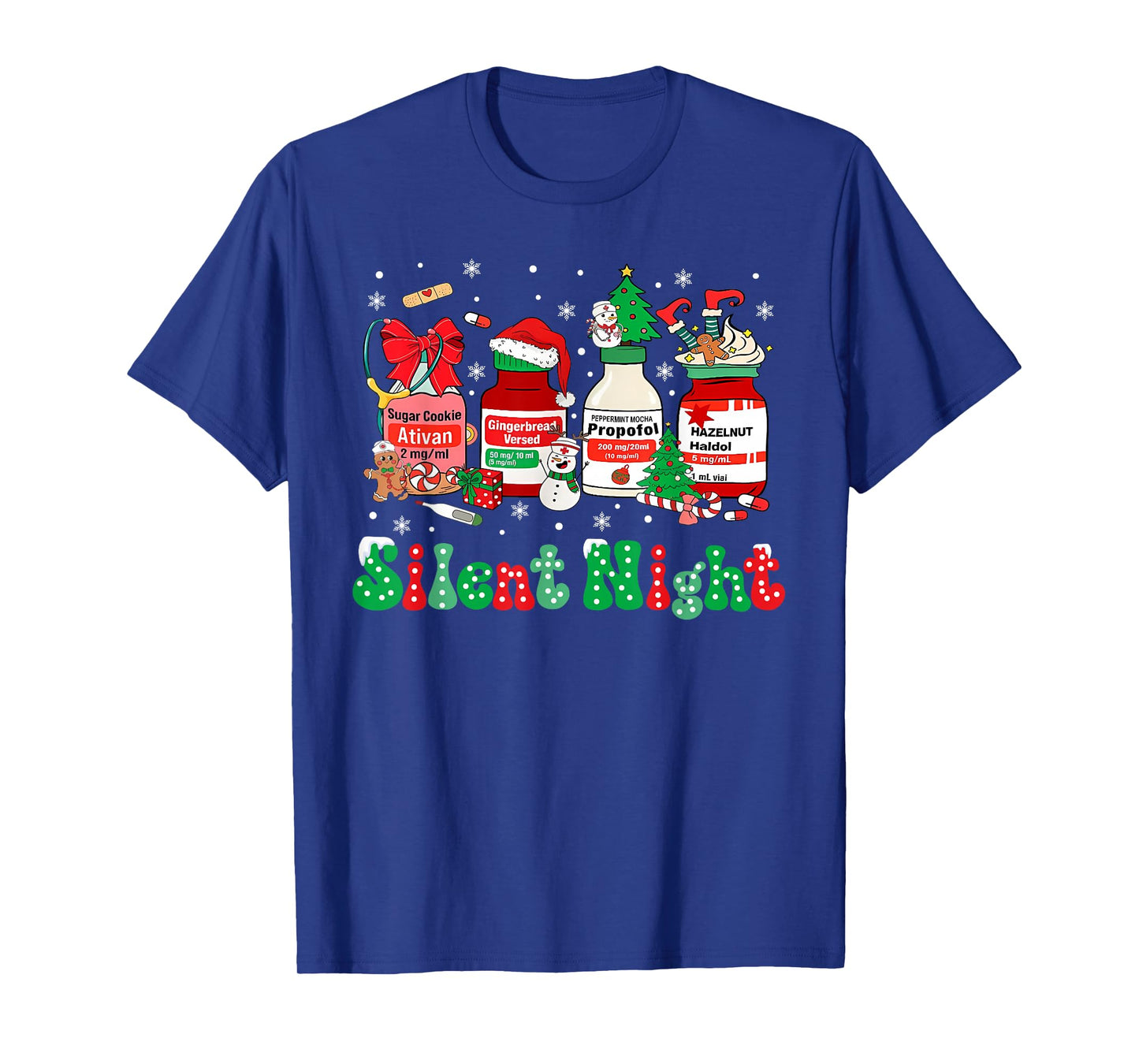 Retro Propofol Silent Night ICU Nurses Funny Merry Christmas T-Shirt