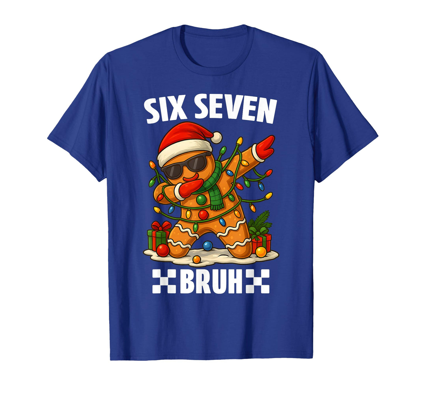 67 Six Seven Bruh Funny Christmas Dabbing Gingerbread Meme T-Shirt
