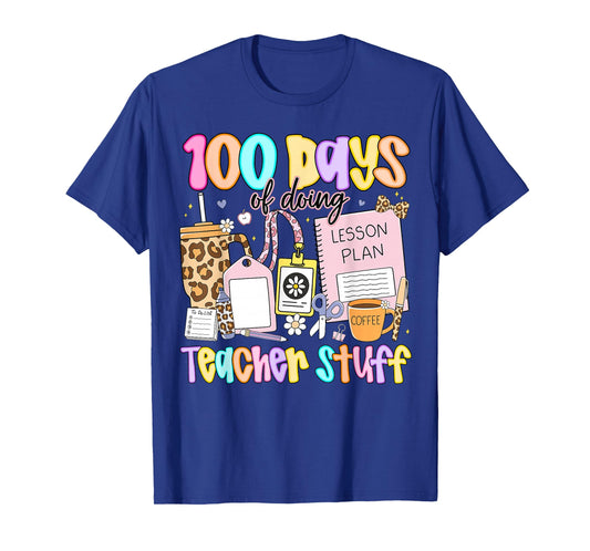 Preppy 100 Days of Doing Teacher Stuff Funny Teacher Women T-Shirt