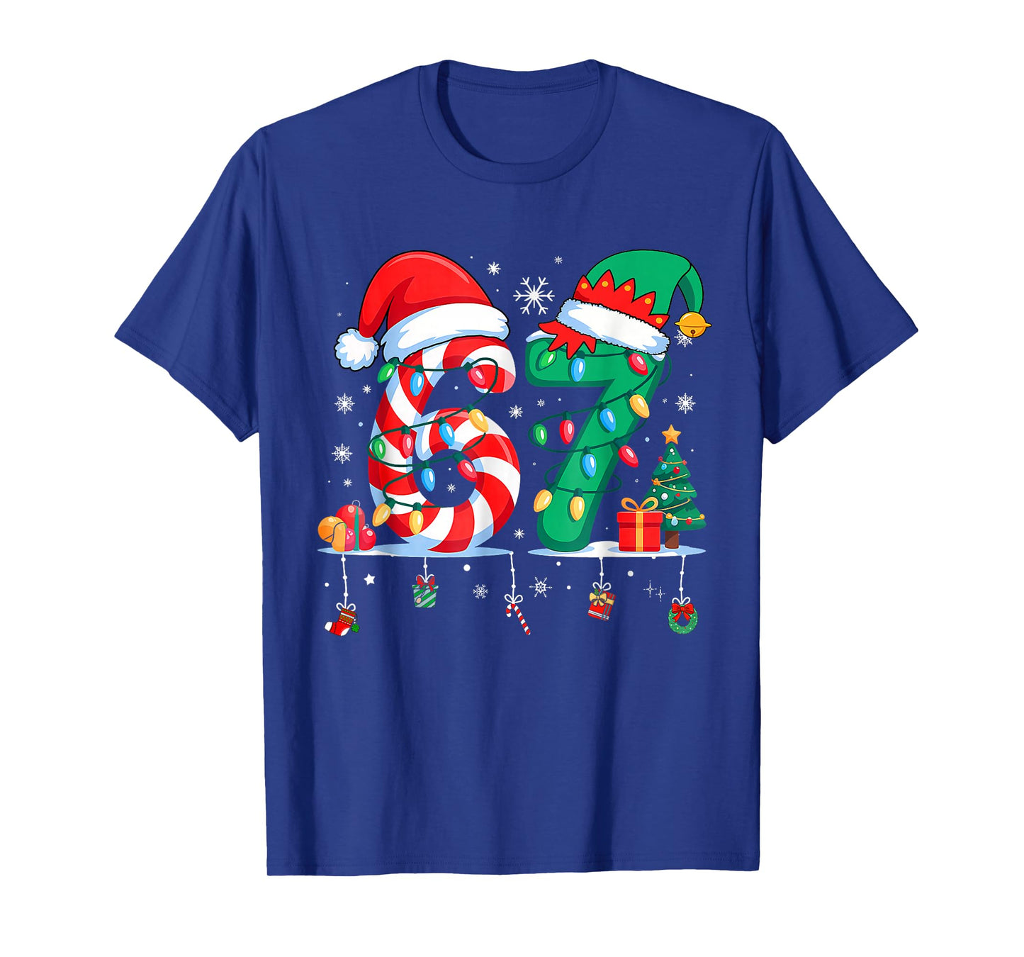 67 Six Seven Xmas Funny Christmas 6 7 Meme Men Women Kids T-Shirt