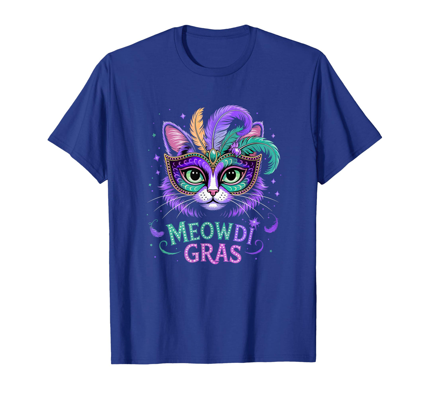 Mardi Gras Cat Matching Funny Carnival Party Mens Womens T-Shirt