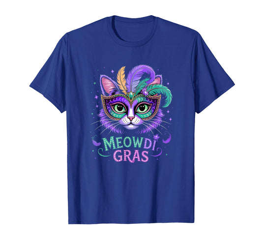 Mardi Gras Cat Matching Funny Carnival Party Mens Womens T-Shirt