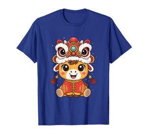Lunar New Year 2026 Kawaii Chinese Zodiac Horse Lion Dance T-Shirt