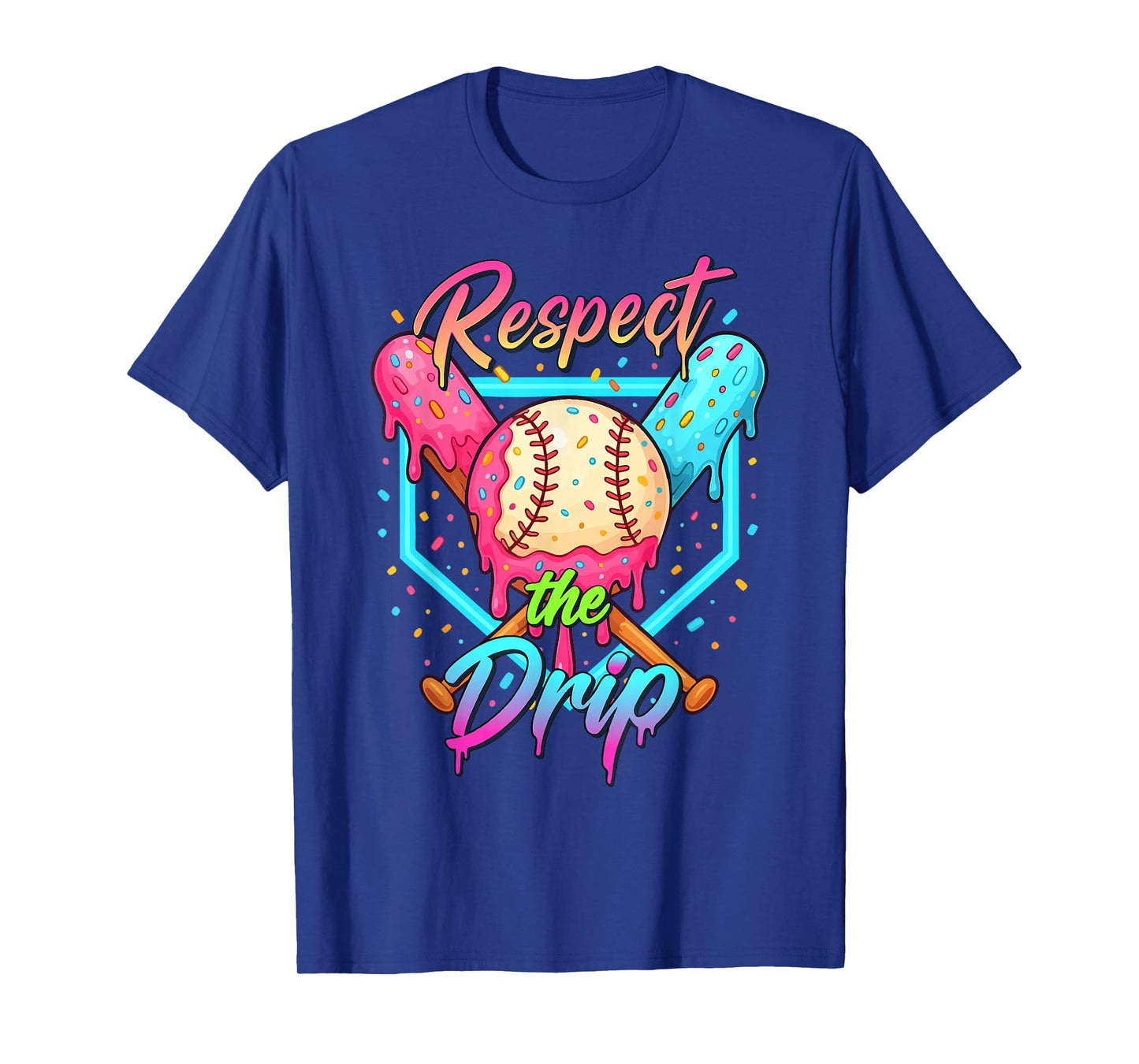 Baseball Ice Cream Drip Number 67 Player 67 Respect The Drip T-Shirt