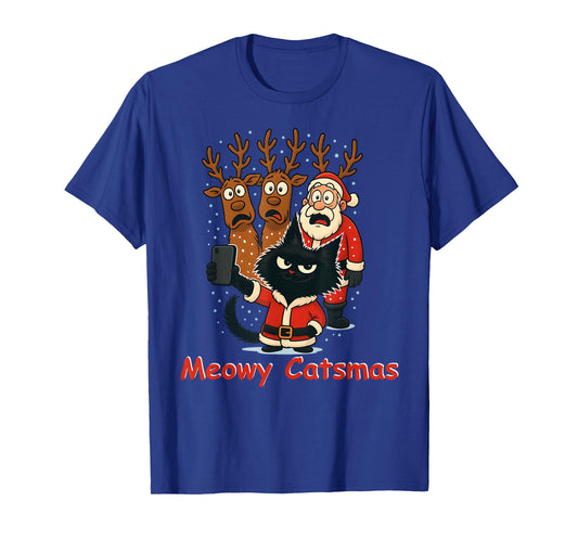 Meowy Catsmas Cats Christmas Funny Holiday Cat T-Shirt
