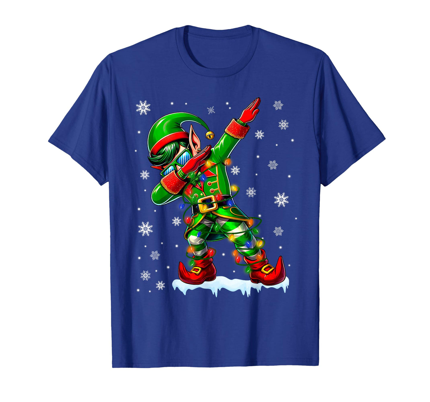 Funny Elf Dabbing Pajamas Christmas Xmas Men Boy Kid Toddler T-Shirt