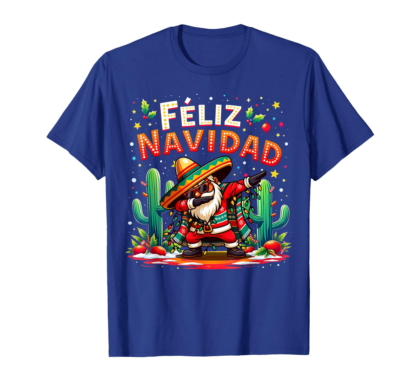 Feliz Navidad 2025 Spanish Mexican Christmas Santa Dabbing T-Shirt