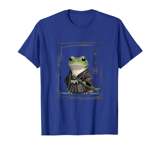 Samurai Frog Japanese Art Sumi-e Novelty Kawaii Funny Frog T-Shirt
