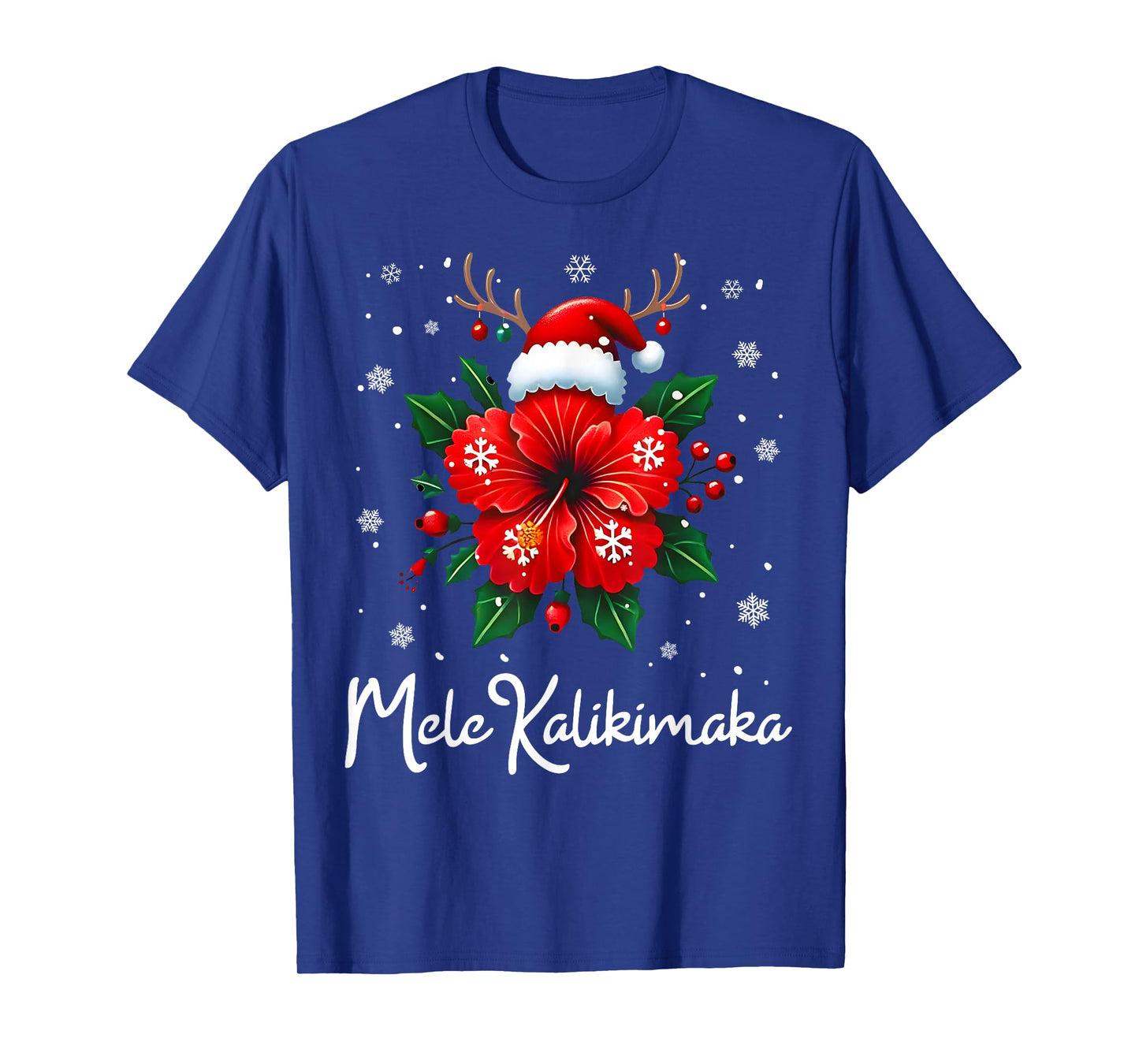 Mele Kalikimaka Hawaiian Christmas Tropical Floral Xmas T-Shirt