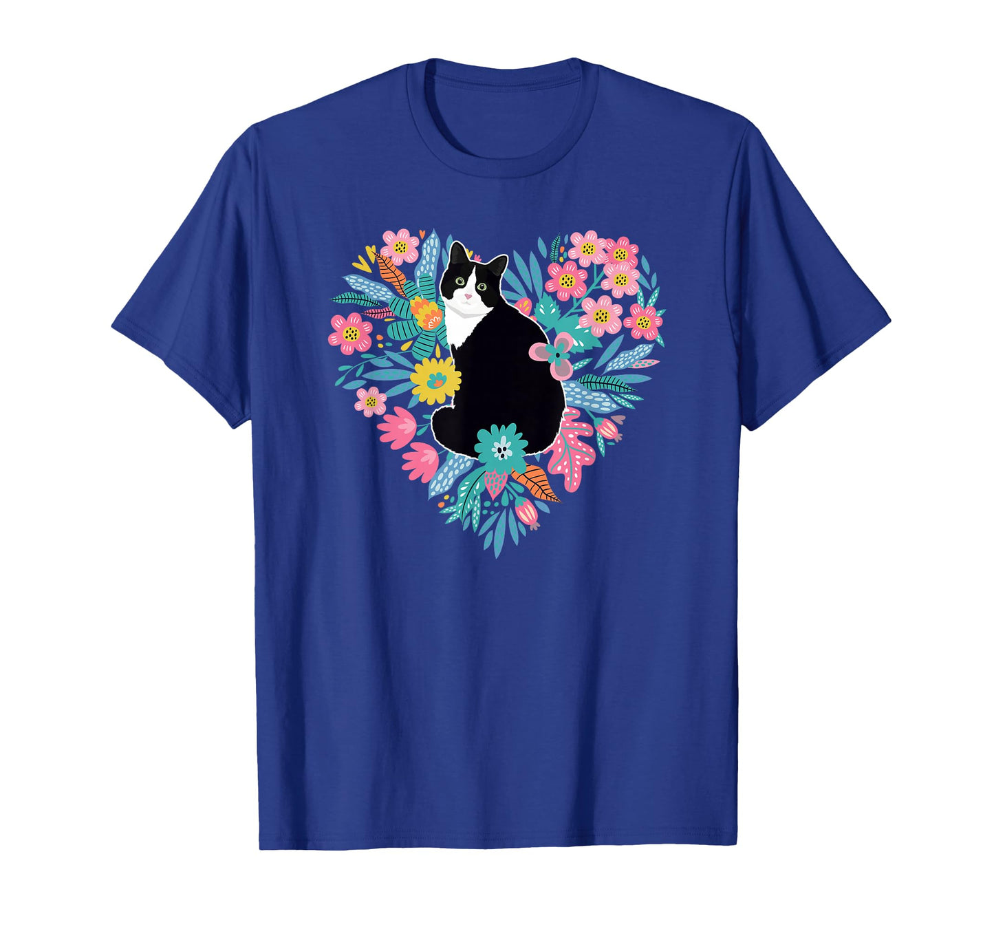 Tuxedo Cat Flowers Tuxedo Cat Owner Tuxedo Cat Lover T-Shirt