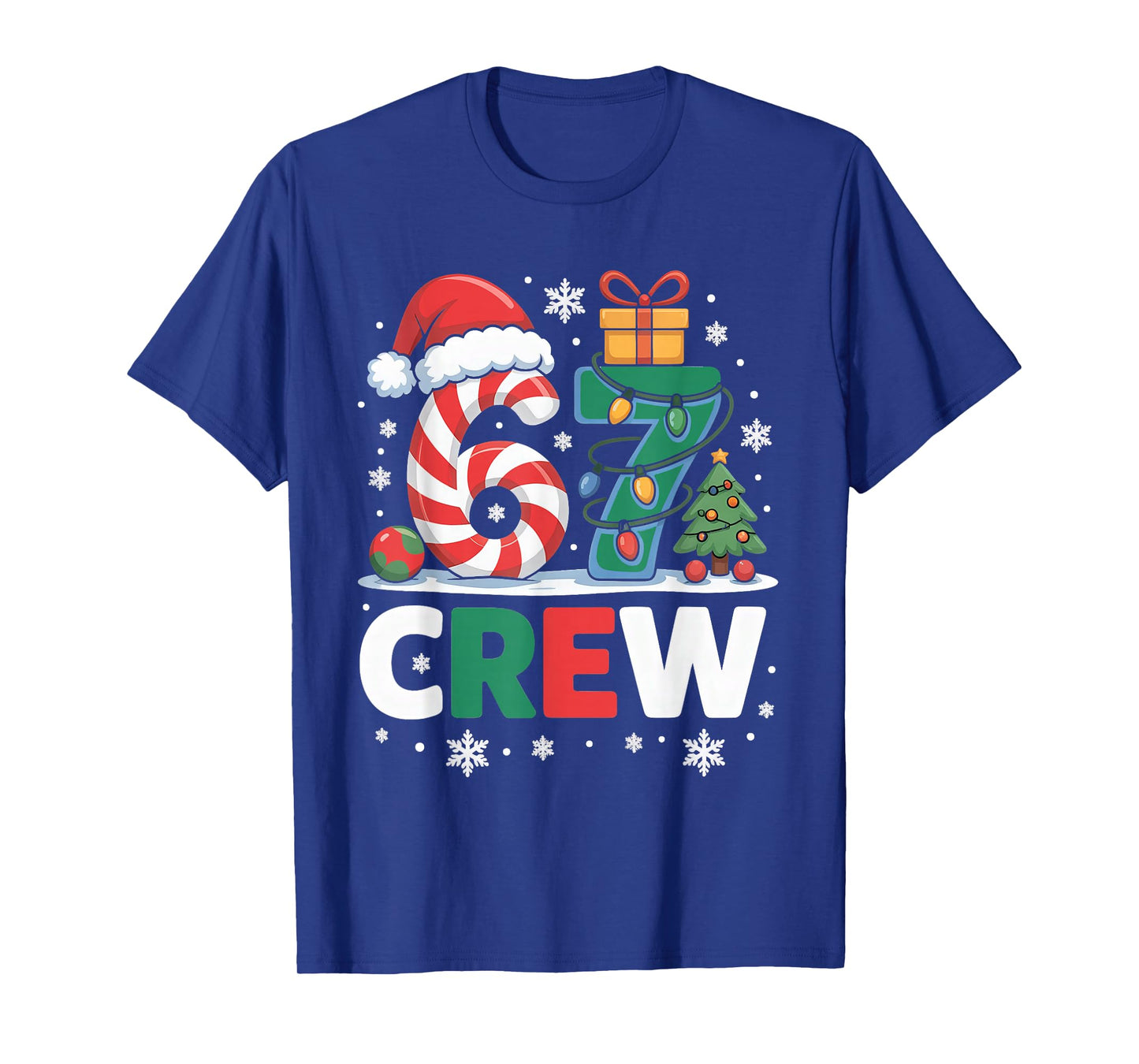 Christmas 67 Crew Brainrot Candy Cane Lights T-Shirt