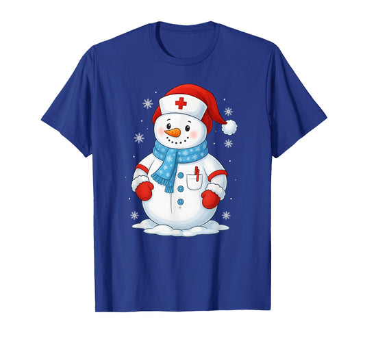 Snowman Nurse Christmas Nursing Holiday Winter RN LPN CNA T-Shirt
